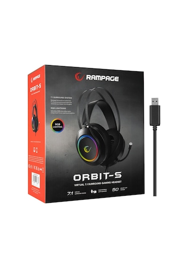 Rampage RM-K45 Orbit-S 7.1 Surround RGB Kulak Üstü Oyuncu Kulaklığı