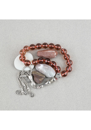 Orijinal Zultanit Taşı Metal İmameli Basık Küre Kesim 12x13mm Tesbih
