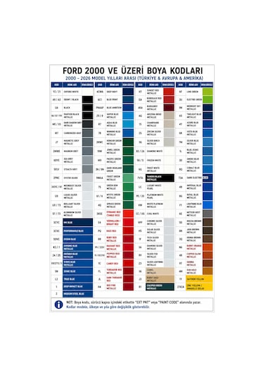 Ford Y876 Otosan Haki Rötüş Boyası Ve Rötuş Vernik