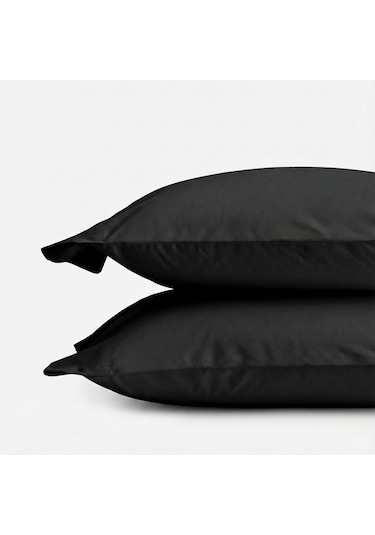 Prime Sleeks %100 Pamuk Yastık Kılıfı 2 Adet - Siyah - 50x70cm Siyah