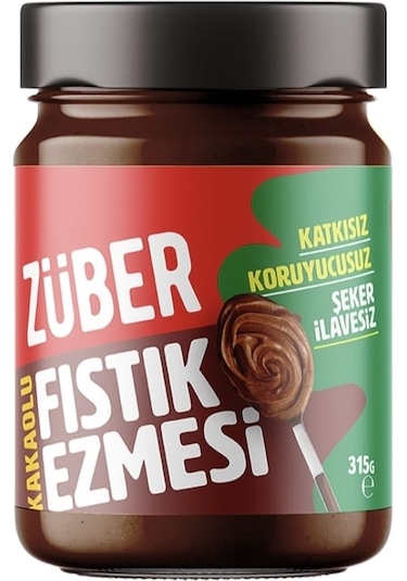 Züber Kakaolu Fıstık Ezmesi 315 G X 10 Adet Doğal Ve Katkısız Kahvaltılık & Sağlıklı Atıştırmalık