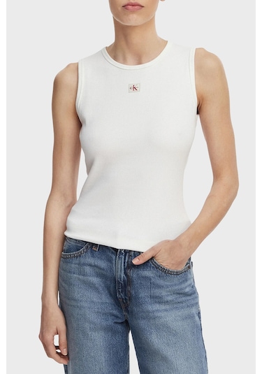 Calvin Klein Bayan Top Lv047f246g Yaf Beyaz