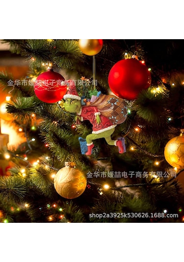 Ranyeek 2023 Yeni Yeşil Canavar Noel Açıcı, Kartoon Noel Ağacı Süsü, Ev Ve Araba Dekorasyonu, Pratik Ve Dayanıklı Malzeme