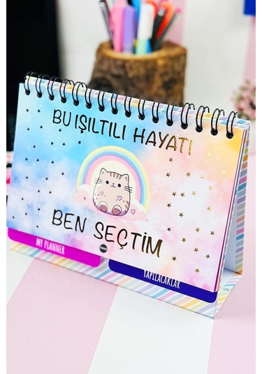 Bu Işıltılı Hayatı Ben Seçtim Tasarımlı Yeni Nesil Masa Üstü Planner 2 Sayfa Sticker