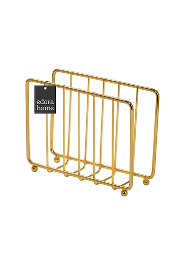 Altın Kafes Peçetelik, Kafe Cafe, Restoran, Otel, Dekoratif Peçetelik Hediyelik - Metal Paslanmaz Altın