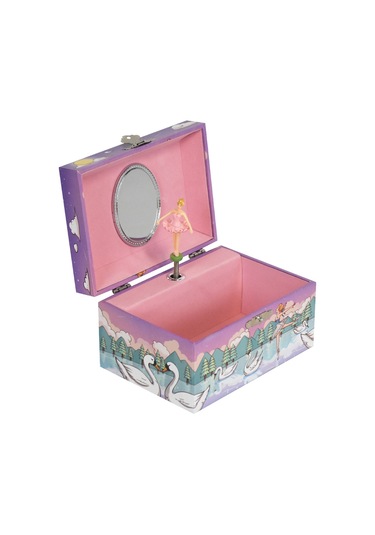 Geekyou Karton Ve Fiber Tahta Müzikli Kutuda Dans Eden Figür, Ayna Ve Kartun Desenli, Küçük Kızlar İçin Hediyelik Muzikli Gümüşlük Kutusu