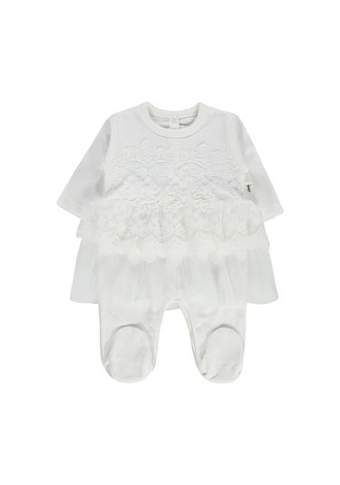 Civil Baby Fırfır Tüllü 1-9 Ay Tulum - Ekru