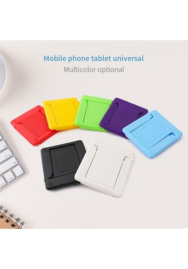 Kırmızı Evrensel Plastik Tutucu Masaüstü Standı Katlanabilir Telefon Ve Tablet Braketi Akıllı Telefon Için Şeker Renk Halkası