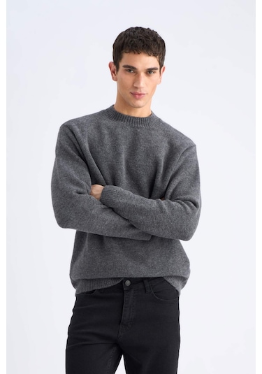 DeFacto Relax Fit Bisiklet Yaka Triko Kazak E8390AX24CWAR4