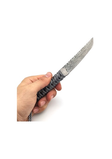 Valkyrie Aus 5a Outdoor Paracordlu Kamp Bıçağı Beyaz - Siyah