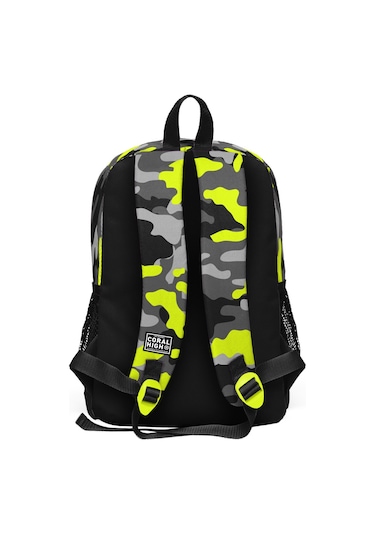 Coral High Kids Siyah Gri Kamuflaj Desenli Dört Bölmeli Okul Sırt Çantası 23117
