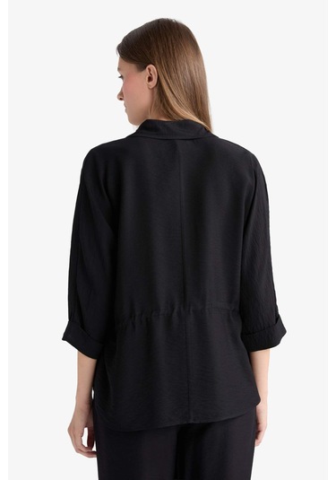 Defacto Beli Lastikli Uzun Kollu Gömlek F4972ax25aubk81 Siyah