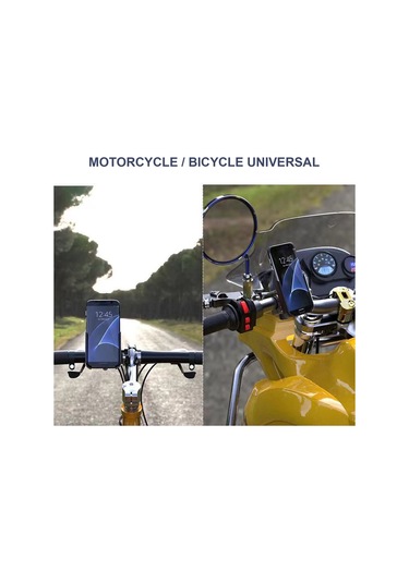 Xindoker Motorcycle Telefon Tutucu, Aluminyum Allyuminyum, Ayna Tipi, Sabit Ve Kaymaz, 51-85mm Genişlik Ayarı, Siyah Siyah