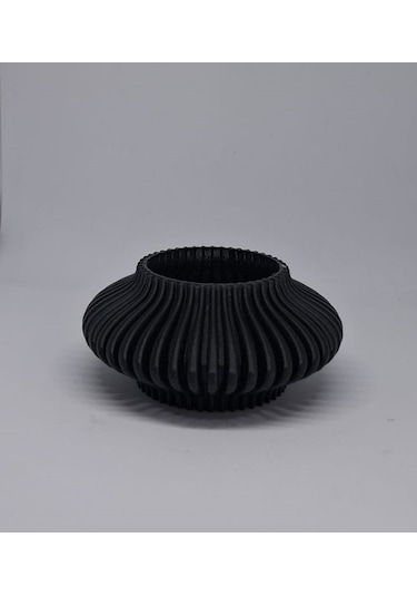 İkili Elmas Çizgili Tealight Mumluk Siyah