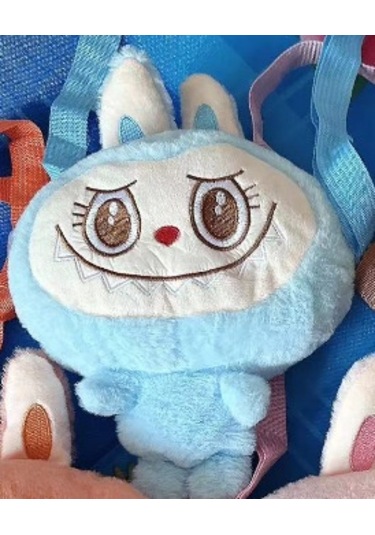 Labubu Karikatür Peluş Kız Çocuk Sevimli Çapraz Mini Çanta Mavi