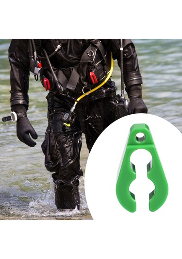 Homyl Uzun Hortum Klipsi Tutucu Hafif Şnorkelli Dalış Yeşil