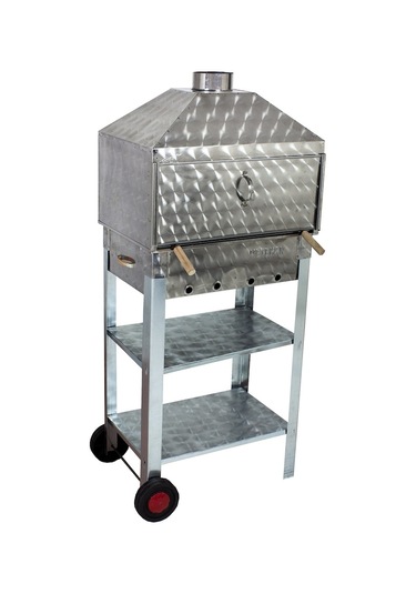 Metehan MTH-21 Davlumbazlı - Bacalı - Kapaklı - Lama Izgaralı - İki Tekerlekli Mangal