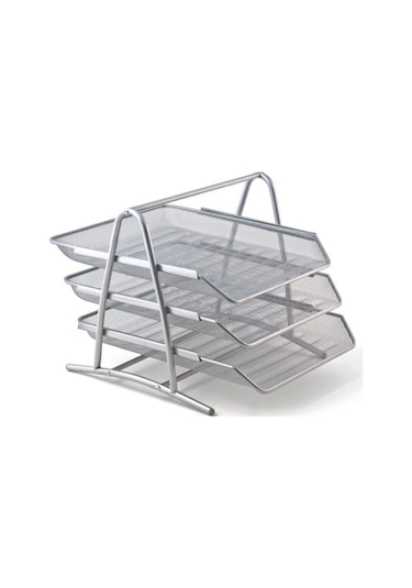 Gri Metal Evrak Rafı Hareketli 3  Lü