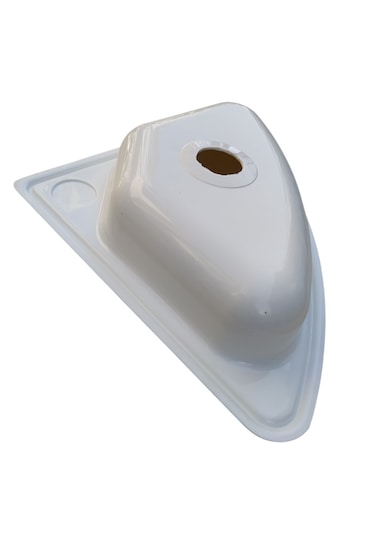 Üçgen Evye Lavabo. Tekne Evyesi. Karavan Evyesi. Beyaz 30x30cm