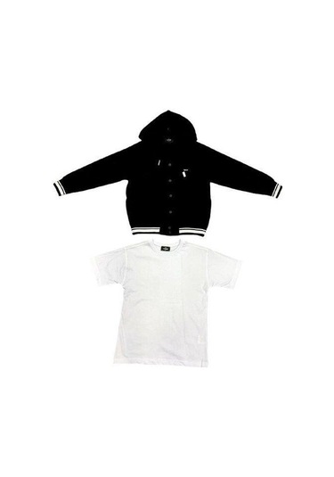 Carinos Erkek Çocuk Kapüşonlu 2li Sweatshirt-14687 Siyah