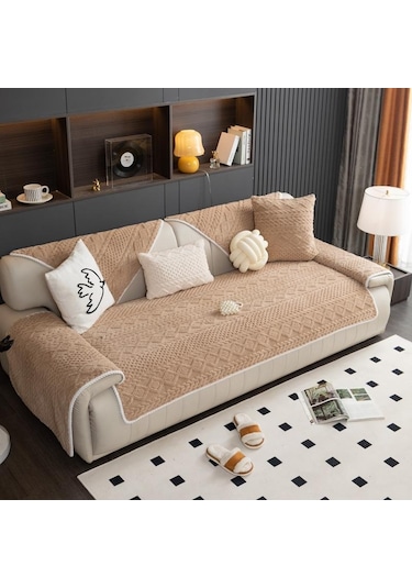 Jms Yeşil Kaymaz Kanepe Örtüsü Şezlong Kanepe Mat İskandinav Evrensel Köşe Kanepe Havlu 90x120cm