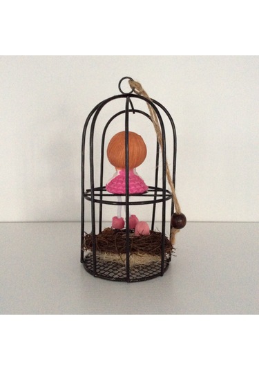 Kafeste Oturan Sarıs In Kız Biblo Pembe Diğer