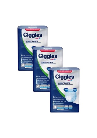 Giggles Külotlu Yetişkin Hasta Bezi Ekstra Büyük Boy XL 3 x 30'lu