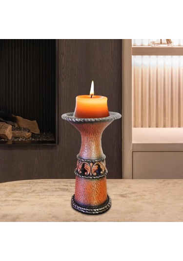 Suntek Antik Sütun Mumluk Masaüstü Çalışma Odası Oturma 8,5x8,5x14,5 Cm