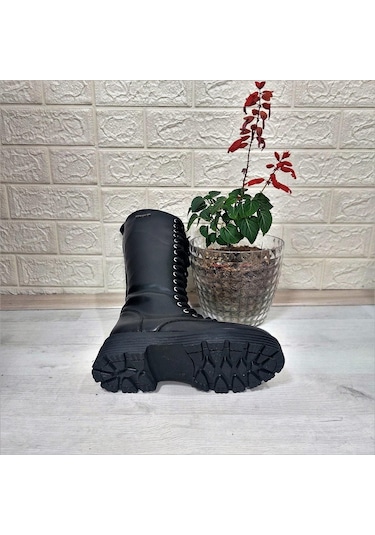 Pierre Cardin 52444 Siyah Fermuarlı Bağacaklı 41cm Bayan Çizme 001