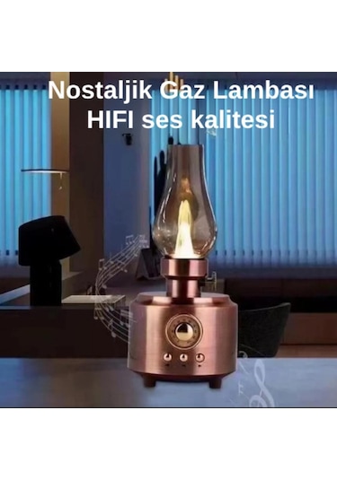 Nostaljik Gaz Lambalı Görünümlü Bluethoot Speaker Mp3 Çalar Rt-764