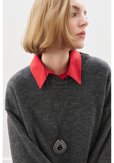 Chunky Oversıze Kazak Antrasit Antrasit