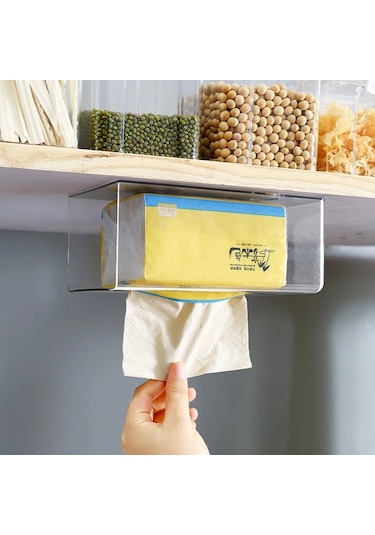 Şeffaf Duvara Monte Banyo Doku Kutusu Şeffaf Mutfak Kağıdı Saklama Kutusu Punch-ücretsiz Tuvalet Peçete Tutucu Organizatör Vaka