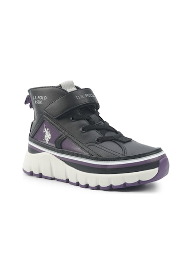 U.s. Polo Assn. Keltes Jr 5pr Siyah Kız Çocuk High Sneaker 000000000102027888 Siyah-mor