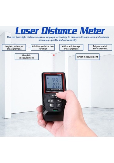 Pazly 70m El Tipi Lazer Mesafe Ölçer, Yüksek Hassasiyetli, Pil Hariç, Alan/hacim Hesaplama