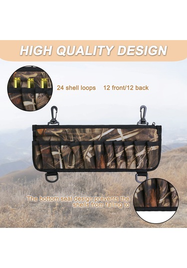 Aubyhe Outdoor Neopren Kamuflaj Askeri Bel Çantası Av Mühimmat Depolama Çantası 36x13cm Kuru Reed Desen