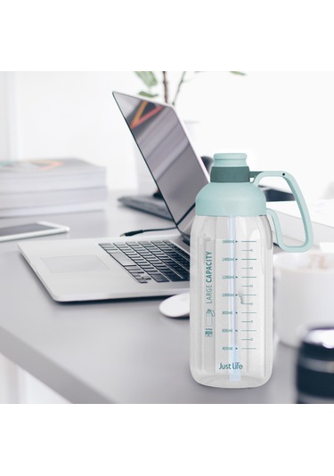 Geeroyoo Büyük Kapasiteli 1.8l Taşınabilir Spor Su Şişesi, Sızdırmaz Kapak Ve Dayanıklı Tasarım, Outdoor Ve Fitness İçin İdeal Beyaz