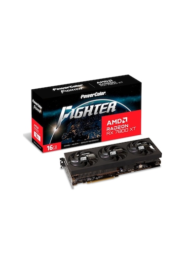 Powercolor Fıghter AMD RX7800XT 16G-F/OC 16 GB GDDR6 256 Bit Oyuncu Ekran Kartı