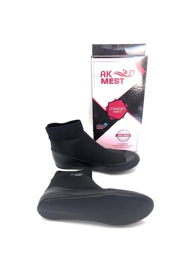 Hakiki Deri Termal Karnili Comfort Çorap Mest Siyah
