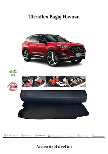 Chery Tiggo 8 Pro 2022 Sonrası 7 Koltuk Açık 3d Lüx Bagaj Havuzu
