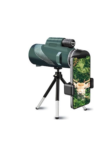 80x100 Hd Zoom Tek Göz Monoküler Teleskop Taşınabilir Dürbün Yeşil