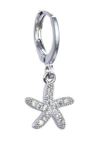 Flybuy Çapraz Tragus Piercing Küpe - Kristal Damızlık Halter Kıkırdak Hoop - Gümüş, 1.50 Cm Gümüş