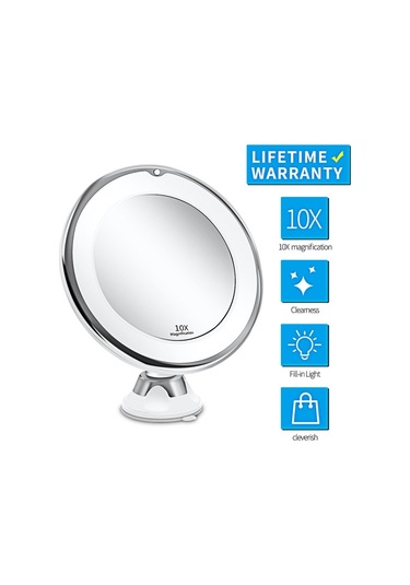 Ctbx 10x Büyütme Vantuz Led Işıklı Makyaj Aynası 12 CM