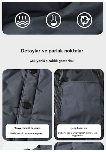 Erkekler İçin Sonbahar Ve Kışlık Aşağı Yelek Siyah