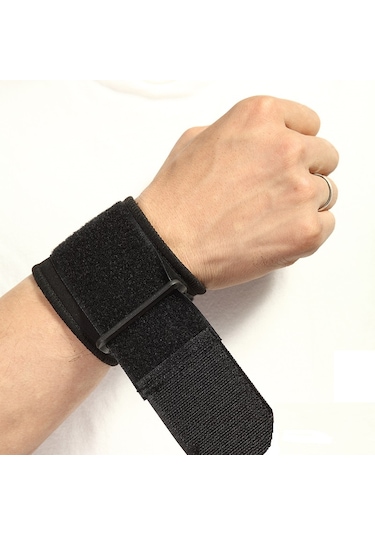 El Bilek Bandajı Elastik Sporcu Bilekliği Fitness Ağırl... Siyah