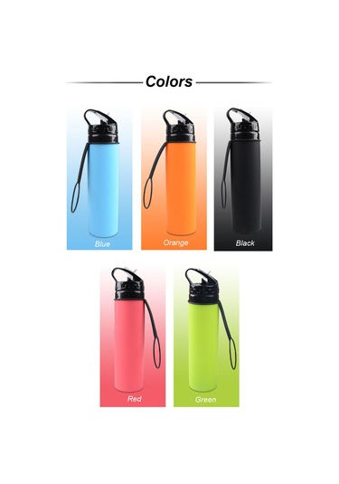 Fosenze 600ml Katlanabilir Silikon Spor Şişesi - Sızdırmaz, Taşınabilir Ve Her Yerde Kullanım İçin Diğer