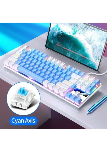 Fastbuy Mavi Anahtarlı Kablolu Usb Konektörlü Mekanik Klavye