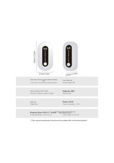 Yaozixa Ultrasonic Haşere Kovucu - Avrupa Standartı, 20-65khz Frekans, 15-50 Etki Alanı, Ce/fcc Onaylı, Çevre Dost Abs Malzeme Beyaz