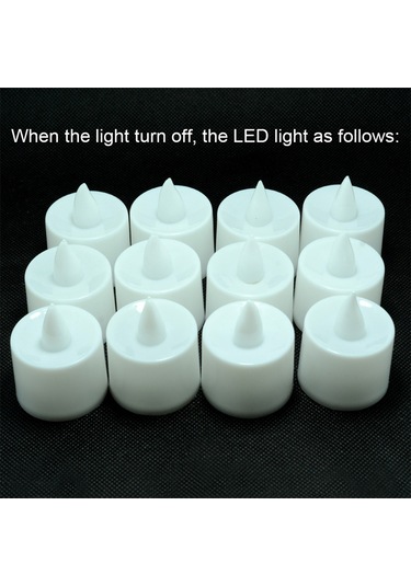 Yaozixa Beyaz Kasa Mavi Işık Flamanızsız Led Mumlar - Ev Düğün Parti Dekorasyonu Aletleri - 24 Adet Kutulu Renkli