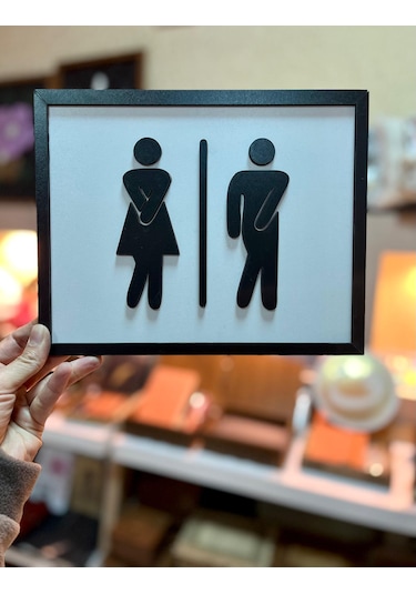Ahşap Çerçeve-tuvalet Banyo Tablo-duvar Dekorasyonu-banyo Dekoru Beyaz