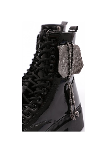 Dgn 906223 Kadin Bot SİYAH KIRIŞIK RUGAN